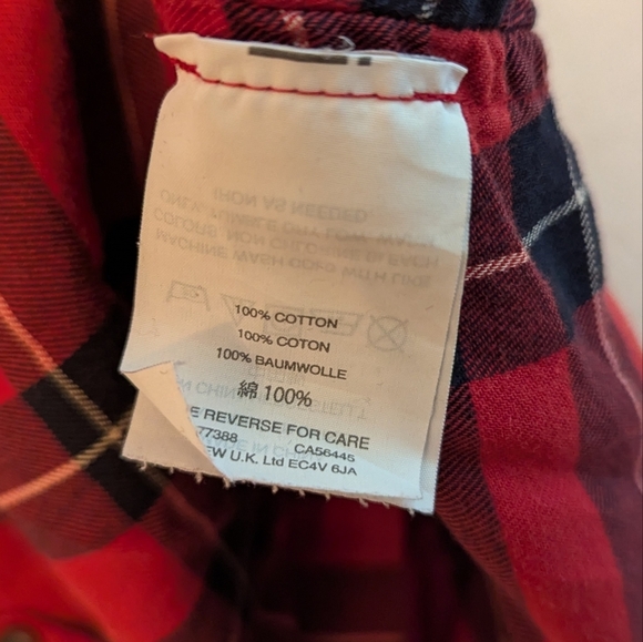 Madewell Oversize High Low Plaid Button Up Shirt Size Small 23" PTP - Picture 4 of 4